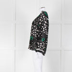 See By Chloe Black Floral And Dot Print V Neck Top