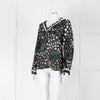 See By Chloe Black Floral And Dot Print V Neck Top