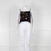 Tach Clothing Black Knitted Crop Top with Flower Motifs
