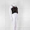 Tach Clothing Black Knitted Crop Top with Flower Motifs
