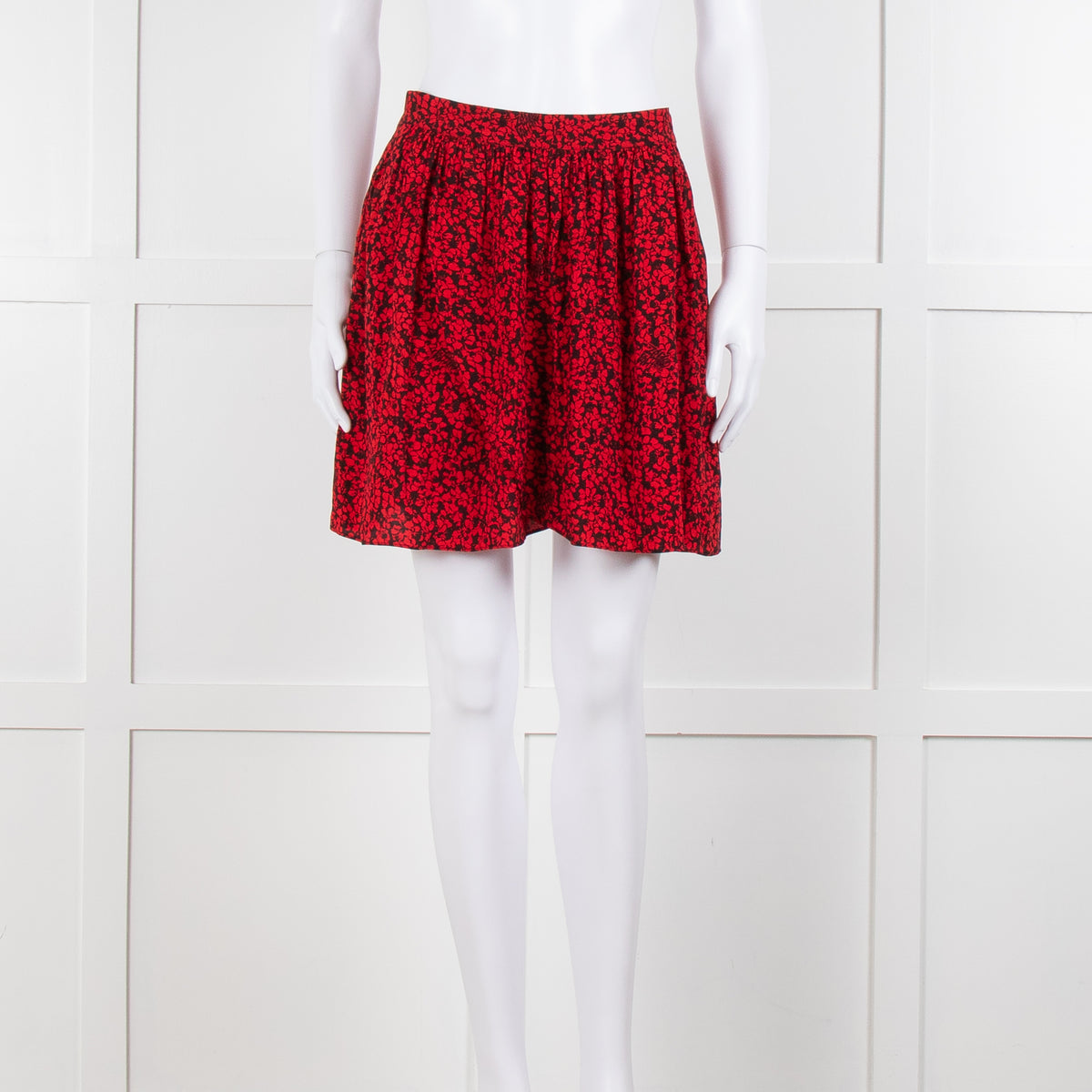 Zadig & Voltaire Black Red Floral Mini Skirt