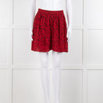 Zadig & Voltaire Black Red Floral Mini Skirt