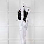 Tach Clothing Black Knitted Crop Top with Flower Motifs