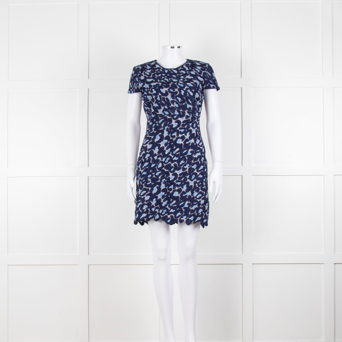 Sandro Navy Blue Lace Cut Out Back Fitted Dress