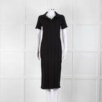 Bimba y Lola Black Collared T-Shirt Midi Dress