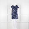 Sandro Navy Blue Lace Cut Out Back Fitted Dress