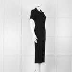 Bimba y Lola Black Collared T-Shirt Midi Dress