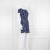 Sandro Navy Blue Lace Cut Out Back Fitted Dress