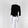 D. Exterior Black Crepe V Neck Top with Eyelet detail