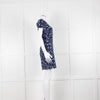 Sandro Navy Blue Lace Cut Out Back Fitted Dress