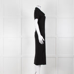 Bimba y Lola Black Collared T-Shirt Midi Dress