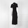 Bimba y Lola Black Collared T-Shirt Midi Dress