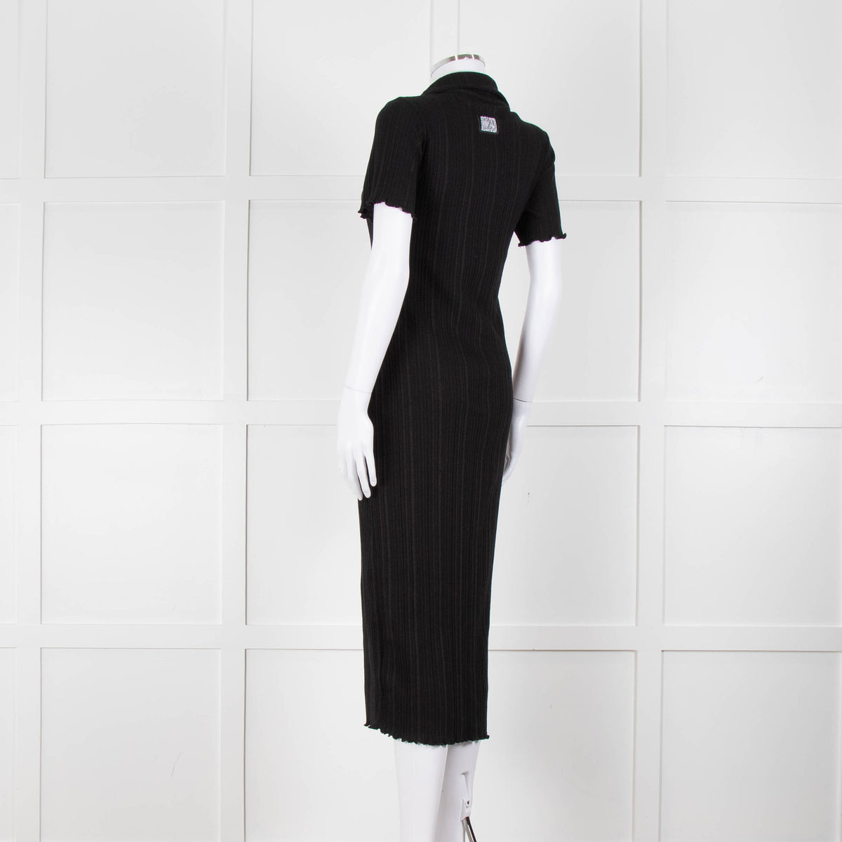 Bimba y Lola Black Collared T-Shirt Midi Dress