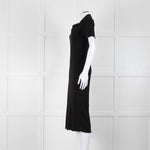 Bimba y Lola Black Collared T-Shirt Midi Dress