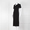 Bimba y Lola Black Collared T-Shirt Midi Dress