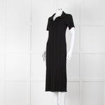 Bimba y Lola Black Collared T-Shirt Midi Dress