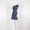 Sandro Navy Blue Lace Cut Out Back Fitted Dress