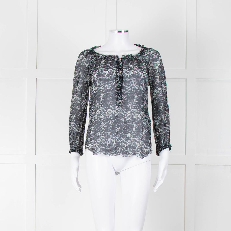 Isabel Marant Etoile Dark Sheer Patterned Top