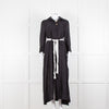 Max & Moi Black Cotton Silk Long Shirt Button Up Dress