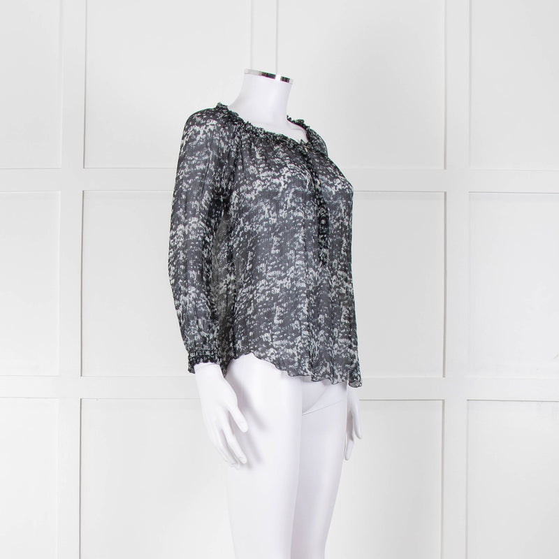 Isabel Marant Etoile Dark Sheer Patterned Top