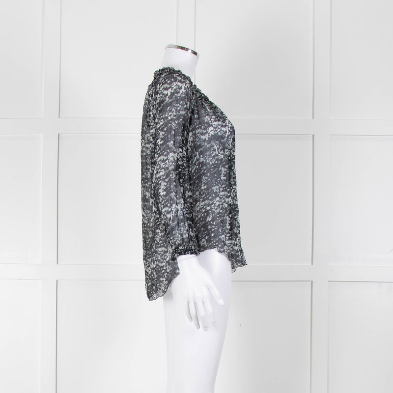 Isabel Marant Etoile Dark Sheer Patterned Top