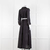 Max & Moi Black Cotton Silk Long Shirt Button Up Dress