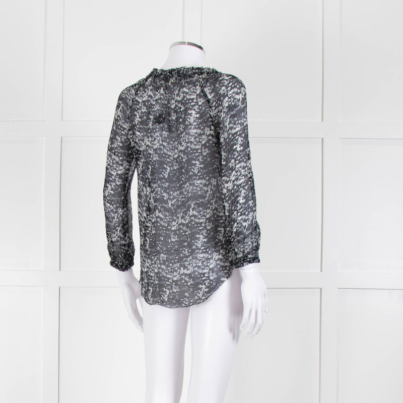 Isabel Marant Etoile Dark Sheer Patterned Top