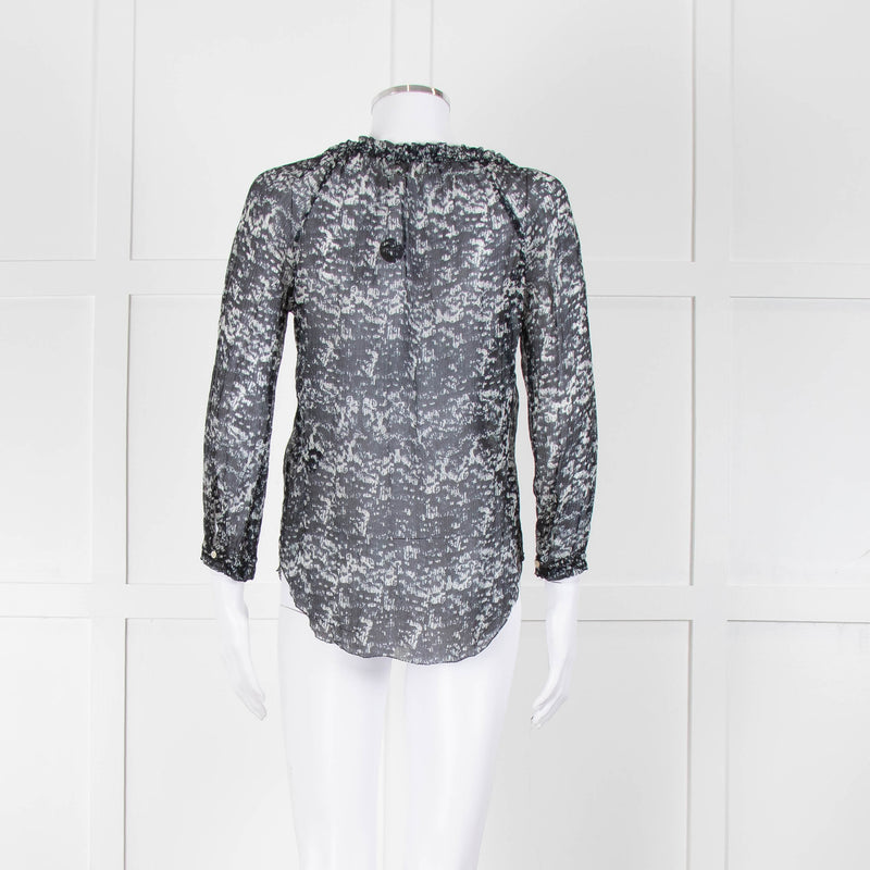Isabel Marant Etoile Dark Sheer Patterned Top