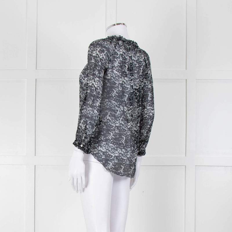 Isabel Marant Etoile Dark Sheer Patterned Top