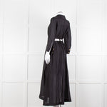 Max & Moi Black Cotton Silk Long Shirt Button Up Dress