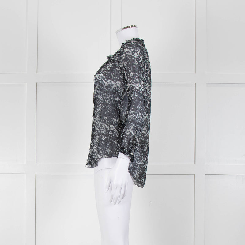 Isabel Marant Etoile Dark Sheer Patterned Top
