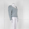 ba&sh Blue Wool Mix Jumper With Pleated Shoulders