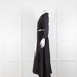 Max & Moi Black Cotton Silk Long Shirt Button Up Dress