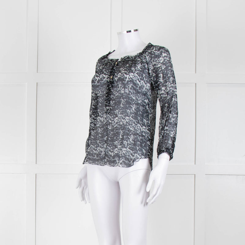Isabel Marant Etoile Dark Sheer Patterned Top