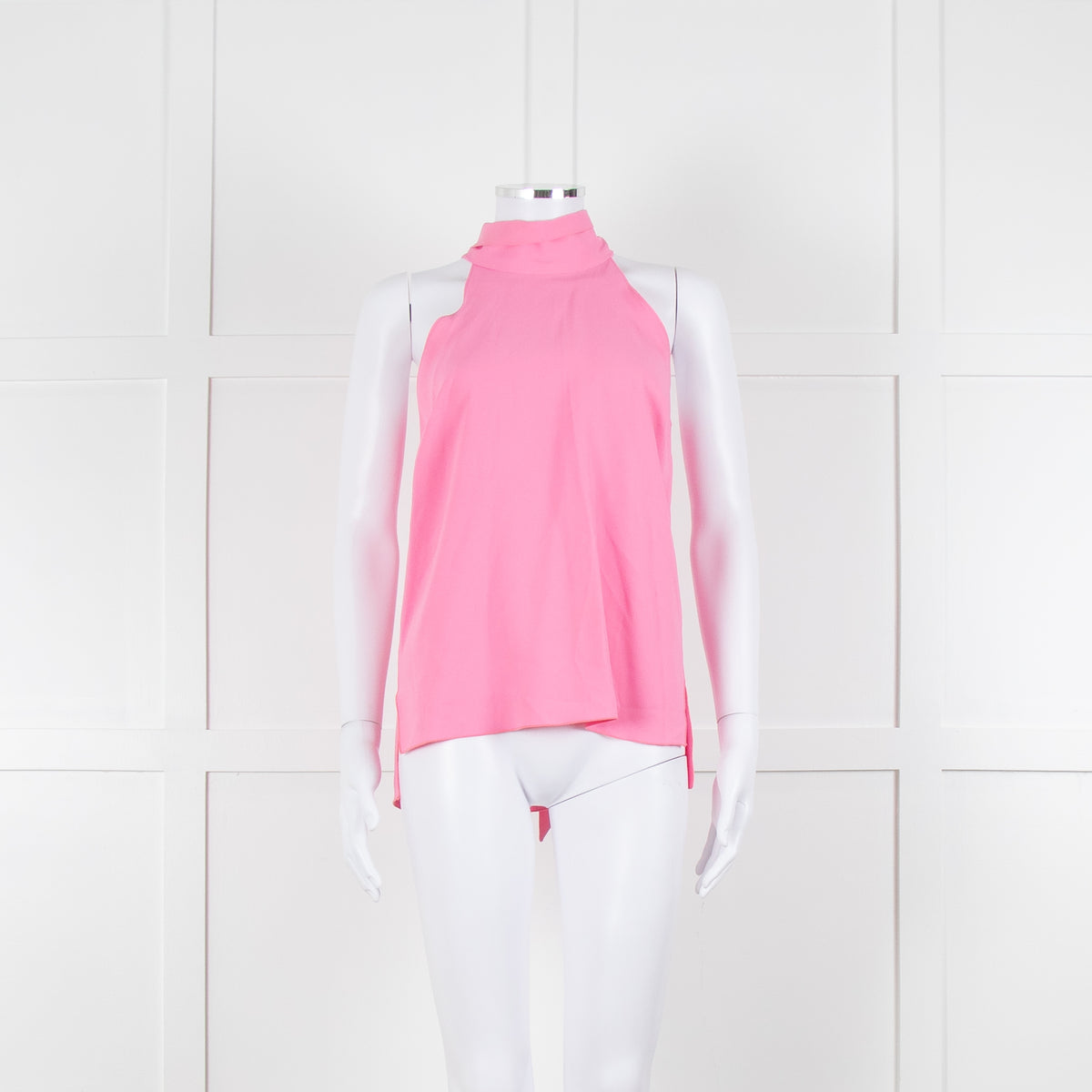 Me + Em Pale Pink Sleeveless Tie Neck Top
