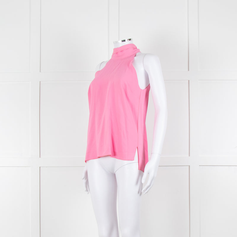 Me + Em Pale Pink Sleeveless Tie Neck Top