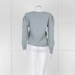 ba&sh Blue Wool Mix Jumper With Pleated Shoulders
