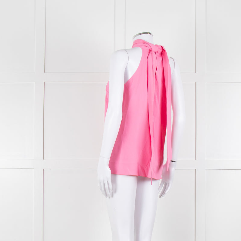 Me + Em Pale Pink Sleeveless Tie Neck Top