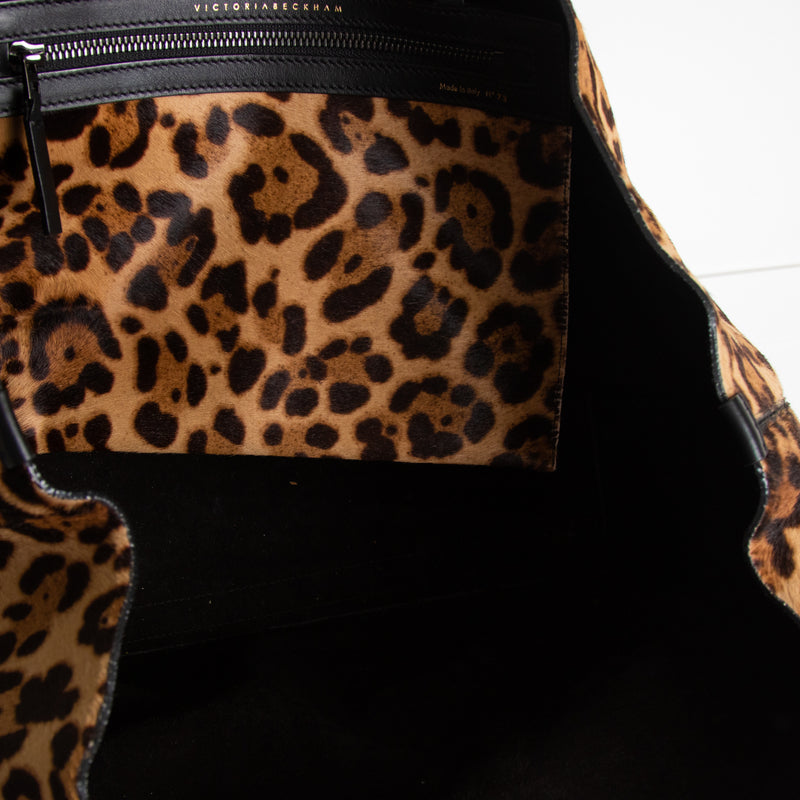 Victoria Beckham Leopard Print Ponyskin Bag