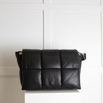 Stand Studio Black Faux Leather Quilted Shoulder Bag