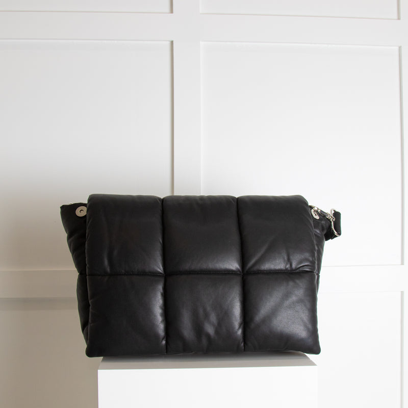 Stand Studio Black Faux Leather Quilted Shoulder Bag