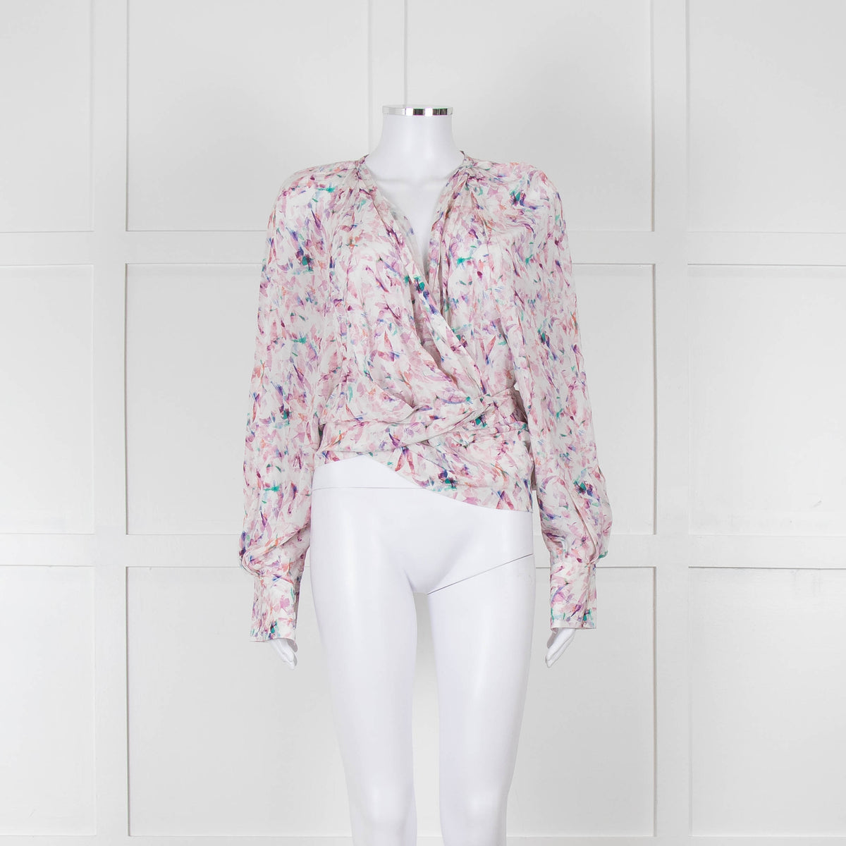 IRO Pastel Patterned Wrap Around Blouse