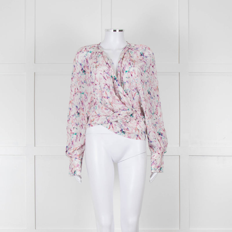 IRO Pastel Patterned Wrap Around Blouse