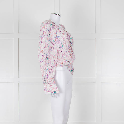 IRO Pastel Patterned Wrap Around Blouse