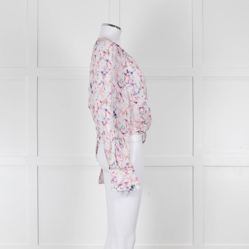 IRO Pastel Patterned Wrap Around Blouse