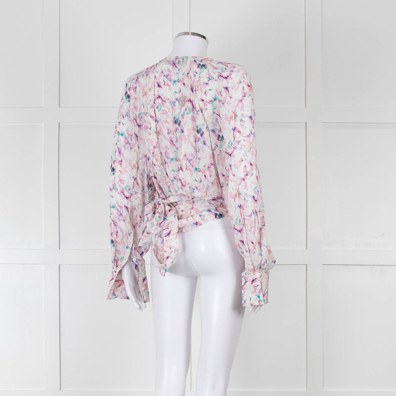 IRO Pastel Patterned Wrap Around Blouse