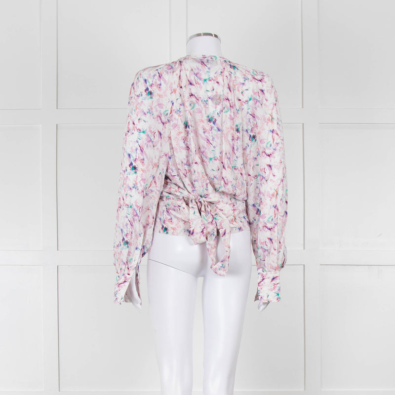 IRO Pastel Patterned Wrap Around Blouse