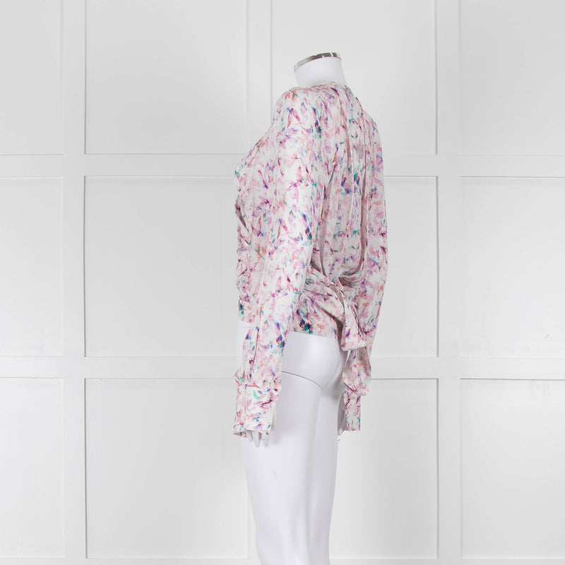 IRO Pastel Patterned Wrap Around Blouse