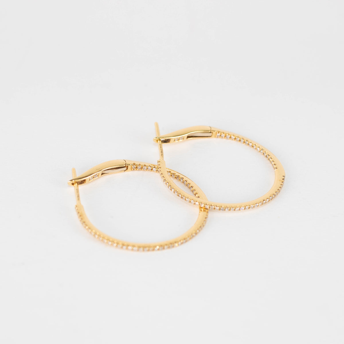 Rosa de la Cruz 18k Gold 25mm Pave Hoops
