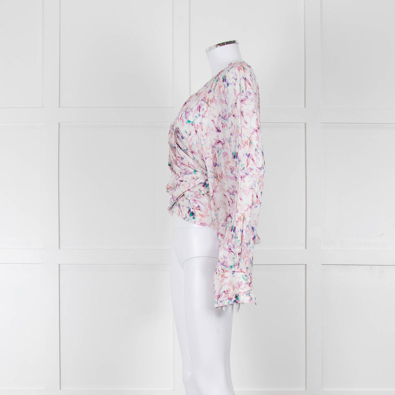 IRO Pastel Patterned Wrap Around Blouse